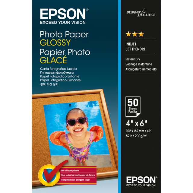 Epson Photo Paper Glossy - 10x15cm - 50 Ark