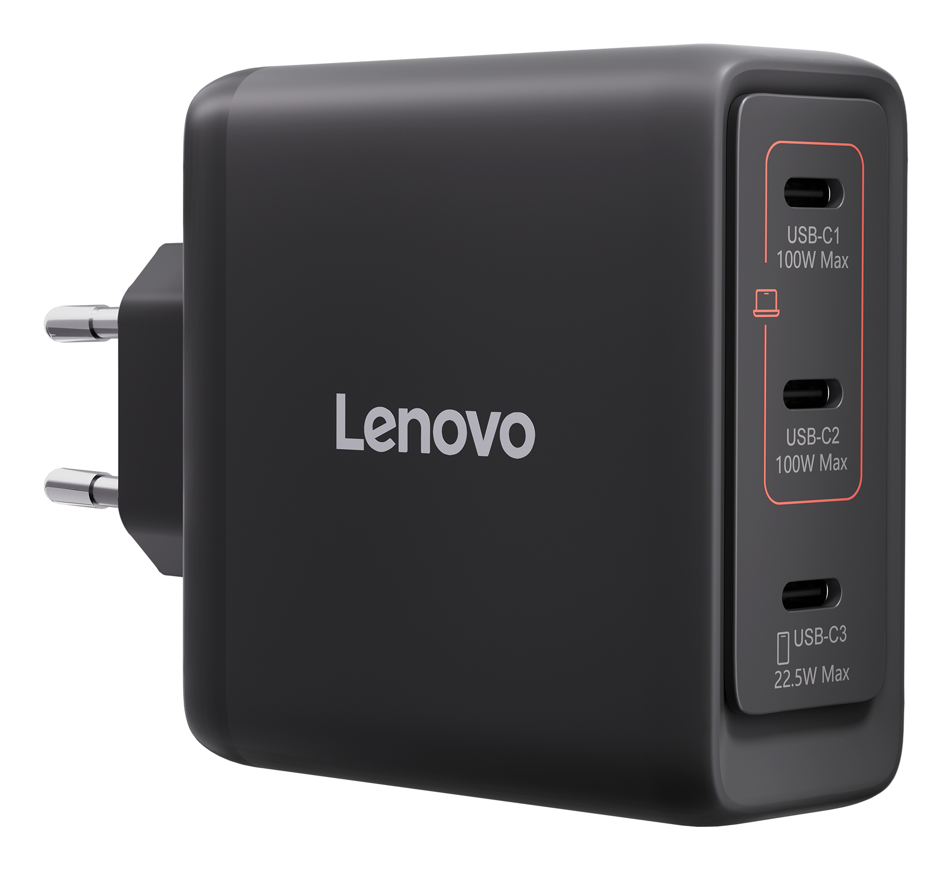 Lenovo 100W Multi-port USB-C GaN Charger Black