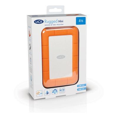 LaCie Rugged Mini 2 TB – bærbar harddisk, USB 3.0, støtsikker