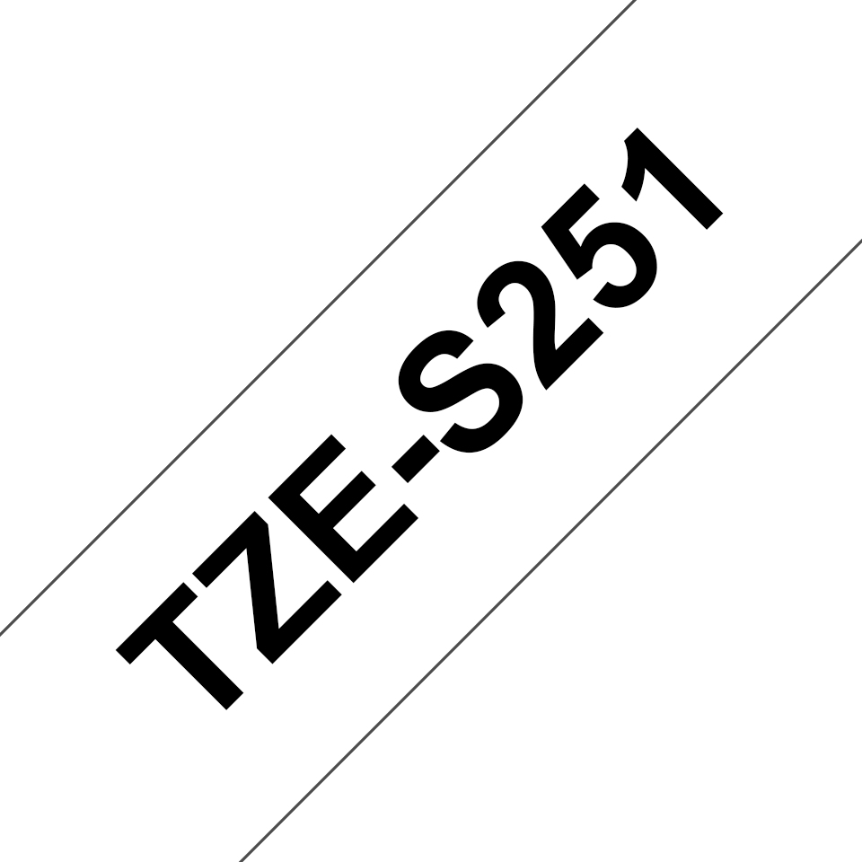 Brother TZE-S251 etikettlagingsbånd Svart på hvitt TZ