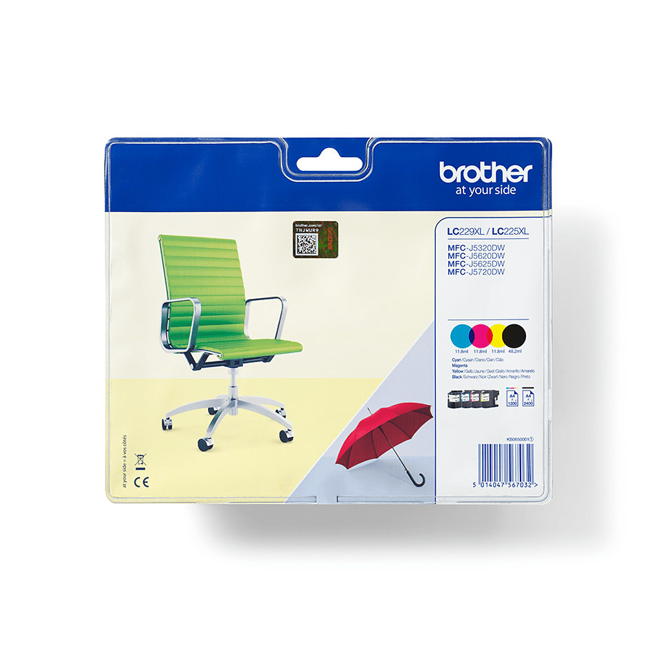 Brother LC-229XLVALBP blekkpatron 4 stykker Original Svart, Cyan, Fiolblå, Gult