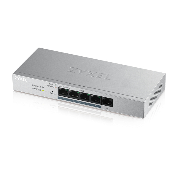 Zyxel GS1200-5HP v2 Håndtert Gigabit Ethernet (10/100/1000) Strøm over Ethernet (PoE) Grå