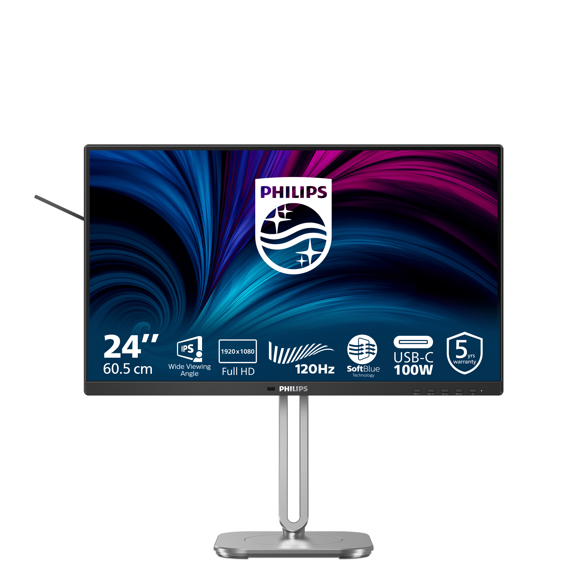 Philips 4000 series 24B2U4301/00 PC-skjerm 60,5 cm (23.8") 1920 x 1080 piksler Full HD LCD Grå