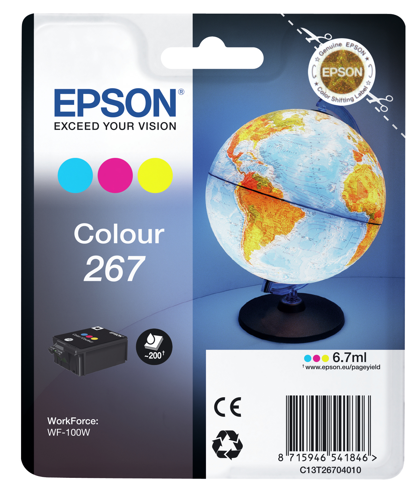 Epson Globe 267 Globus enkeltpakning fargeblekk