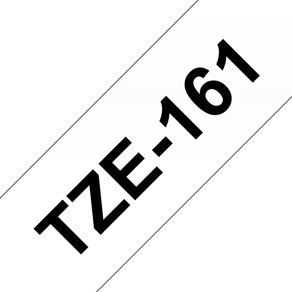 Brother TZE-161 etikettlagingsbånd Svart på gjennomsiktig