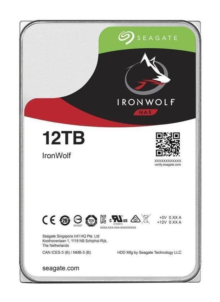 Seagate NAS HDD IronWolf intern harddisk 12 TB 7200 RPM 256 MB 3.5" Serial ATA III