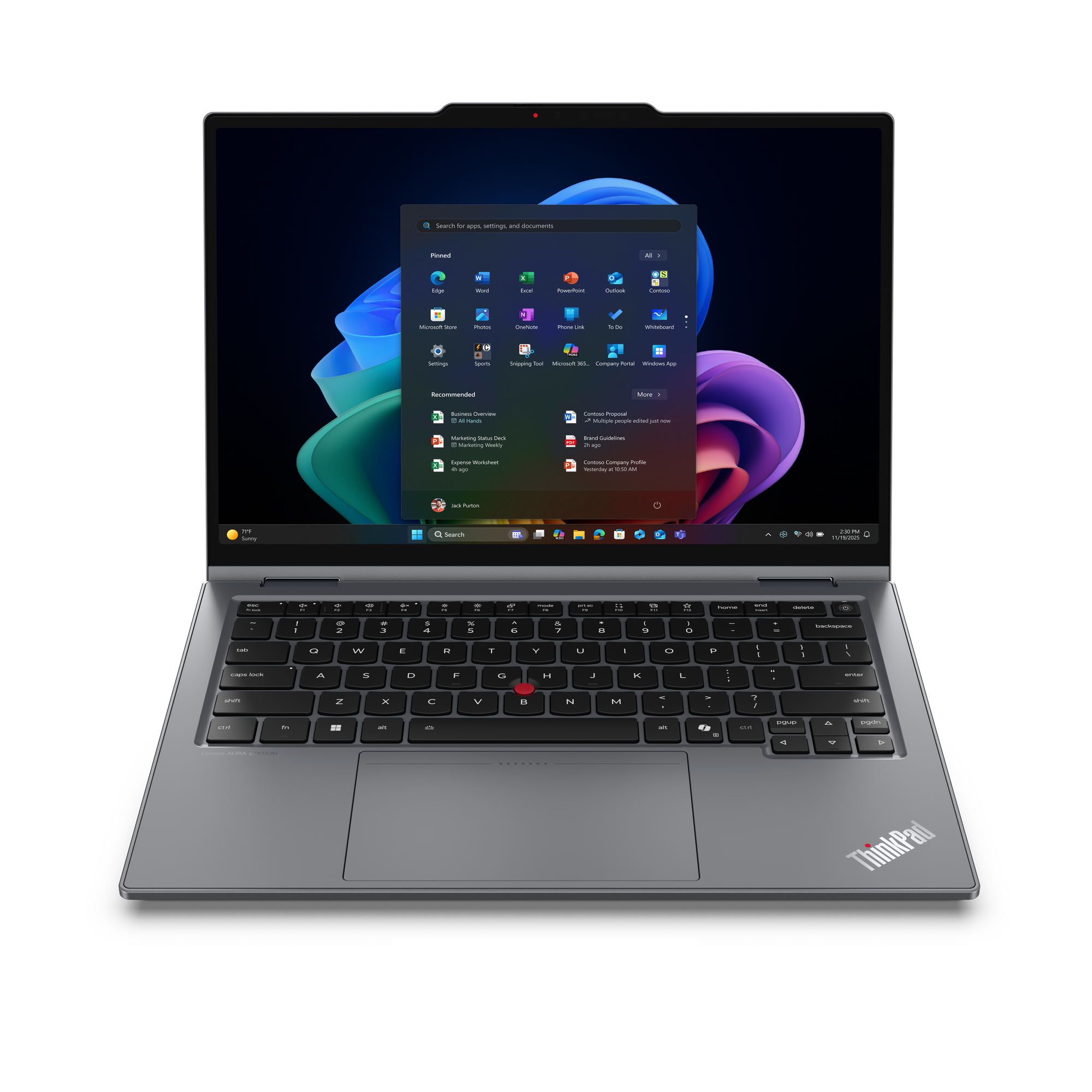 Lenovo ThinkPad X1 2-in-1 Gen 11 Aura Edition Copilot+ PC Intel Core Ultra X7 368H Hybrid (2-in-1) 35,6 cm (14") Berøringsskjerm 2.8K 64 GB LPDDR5x-SDRAM 1 TB SSD Wi-Fi 7 (802.11be) Windows 11 Pro Nordisk Grå