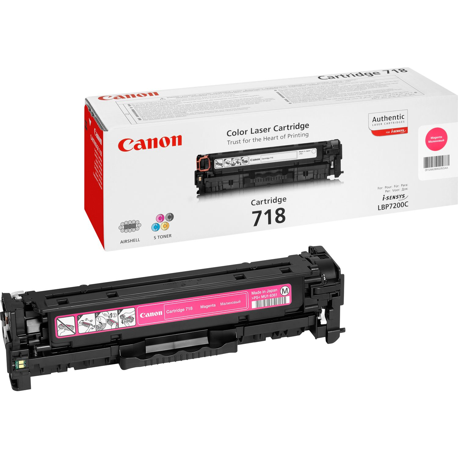 Canon CRG-718 M tonerpatron 1 stykker Original Fiolblå