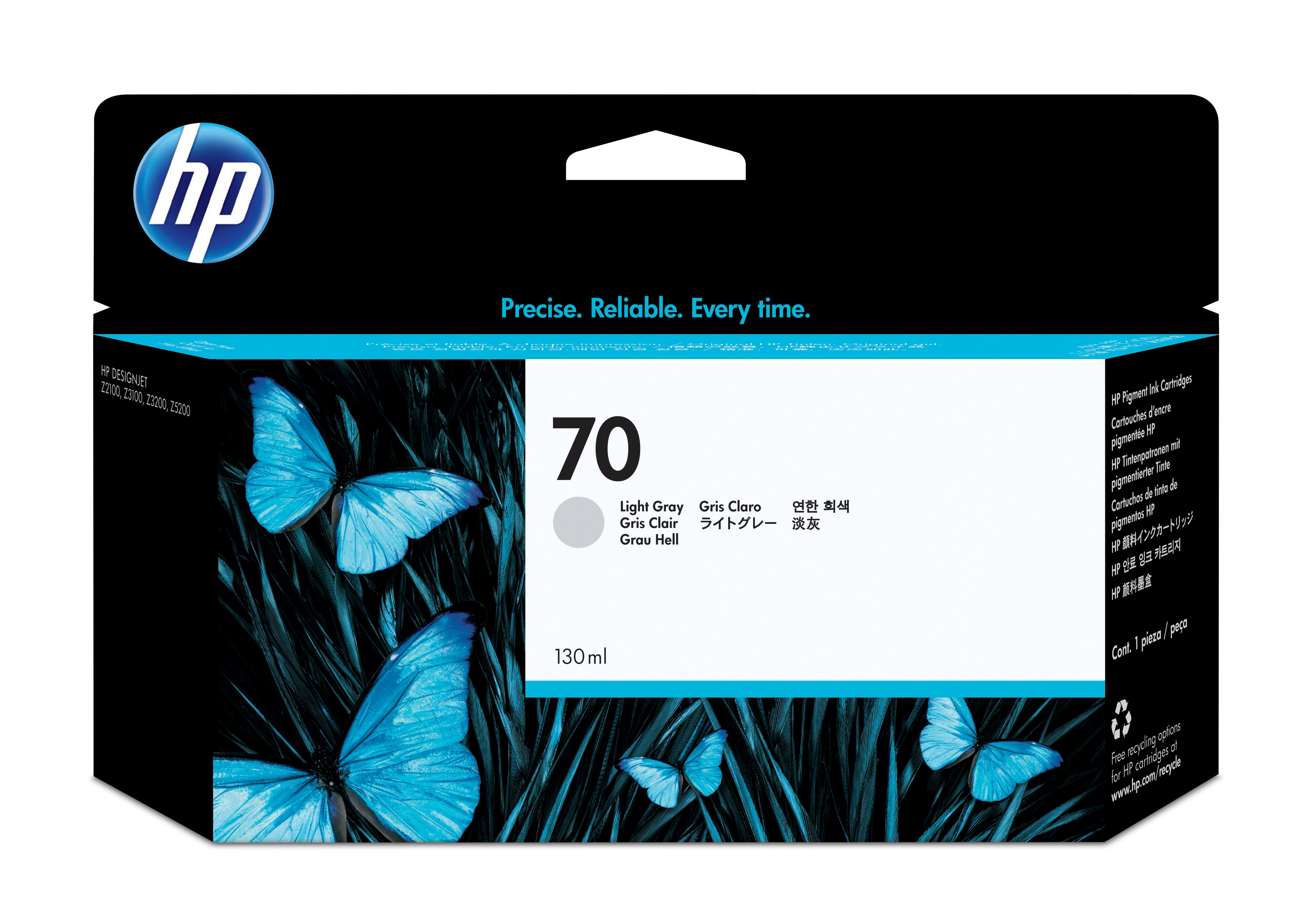 HP 70 130 ml lys grå DesignJet-blekkpatron