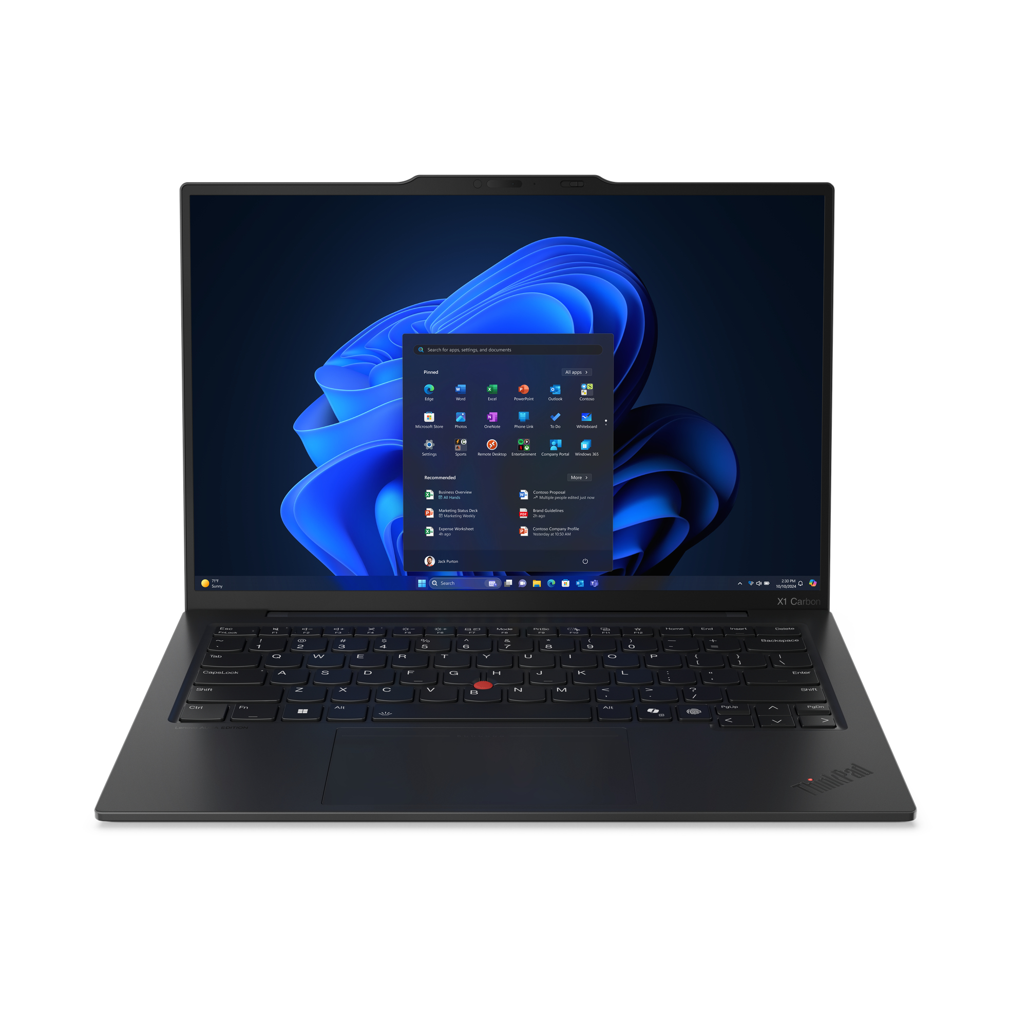 Lenovo ThinkPad X1 Carbon Gen 13 Aura Edition Copilot+ PC Intel Core Ultra 5 226V Laptop 35,6 cm (14") WUXGA 16 GB LPDDR5x-SDRAM 512 GB SSD Wi-Fi 7 (802.11be) Windows 11 Pro Nordisk Svart