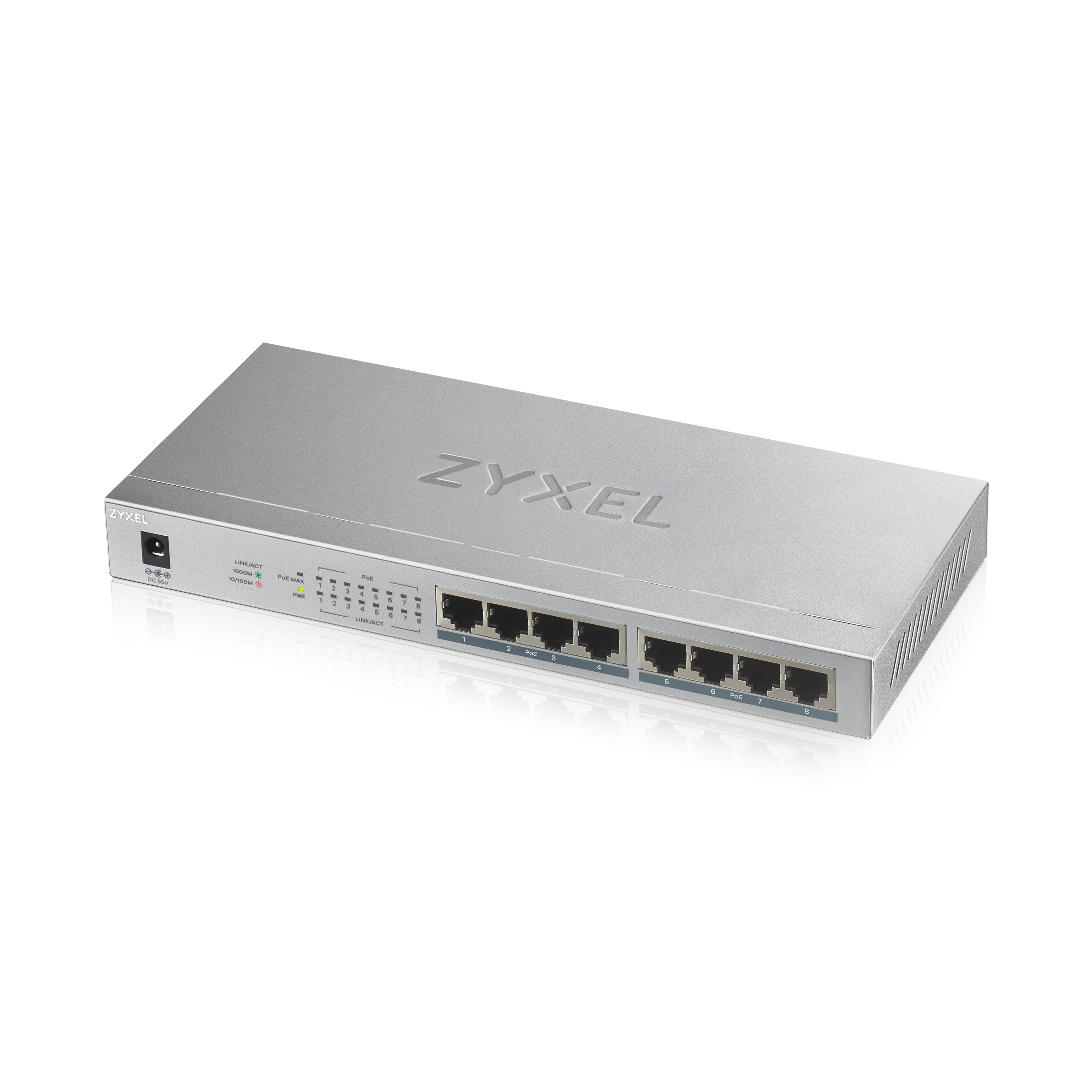 Zyxel GS1008HP Uhåndtert Gigabit Ethernet (10/100/1000) Strøm over Ethernet (PoE) Grå