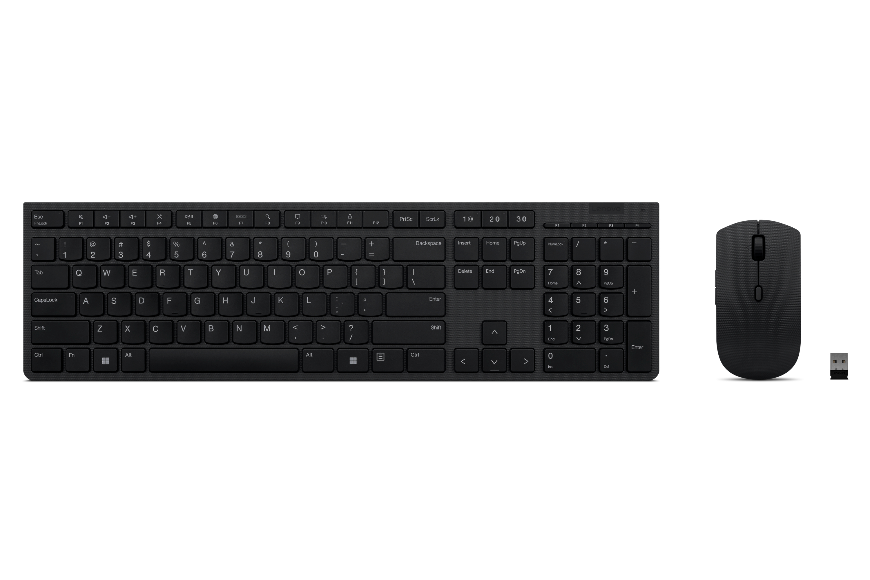 Lenovo 4X31K03931 tastatur Mus inkludert RF trådløs + Bluetooth US Engelsk Svart