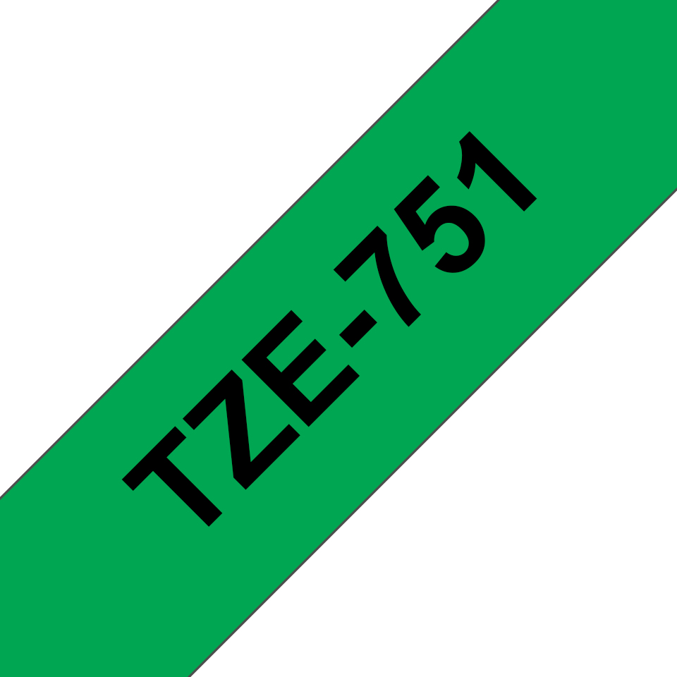 Brother TZE-751 etikettlagingsbånd Svart på grønt