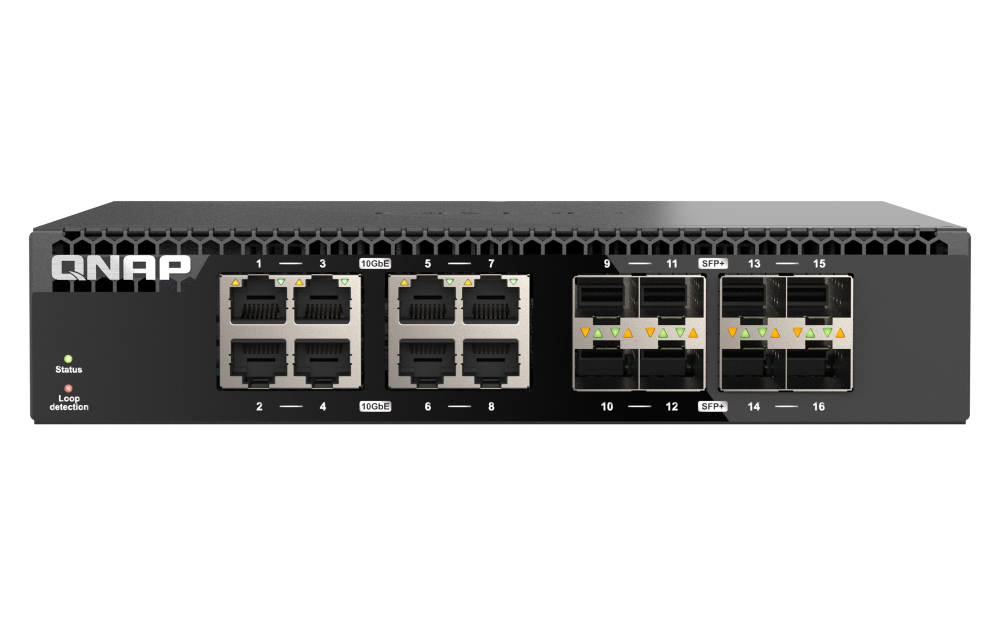 QNAP QSW-3216R-8S8T nettverkssvitsj Uhåndtert L2 10G Ethernet (100/1000/10000) Svart