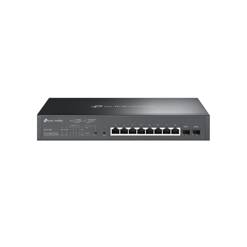 TP-Link Omada TL-SG2210MP Håndtert L2/L2+ Gigabit Ethernet (10/100/1000) Strøm over Ethernet (PoE) 1U Svart