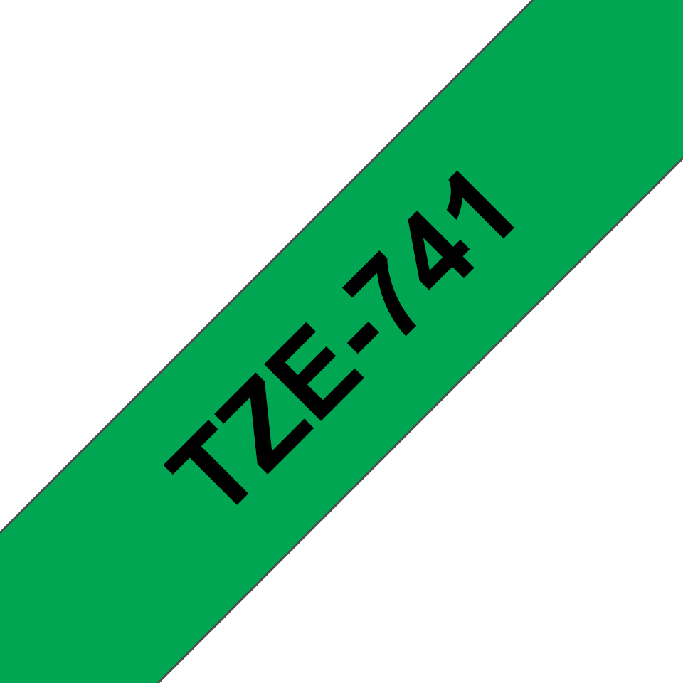 Brother TZE-741 etikettlagingsbånd Svart på grønt TZ
