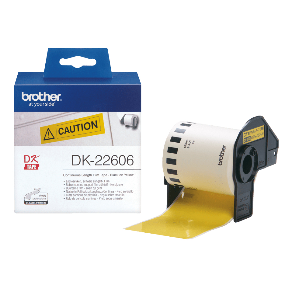 Brother DK-22606 etikettlagingsbånd Svart på gult