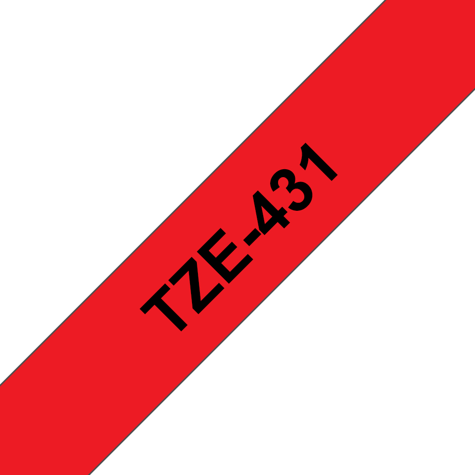 Brother TZE-431 etikettlagingsbånd Svart på rødt