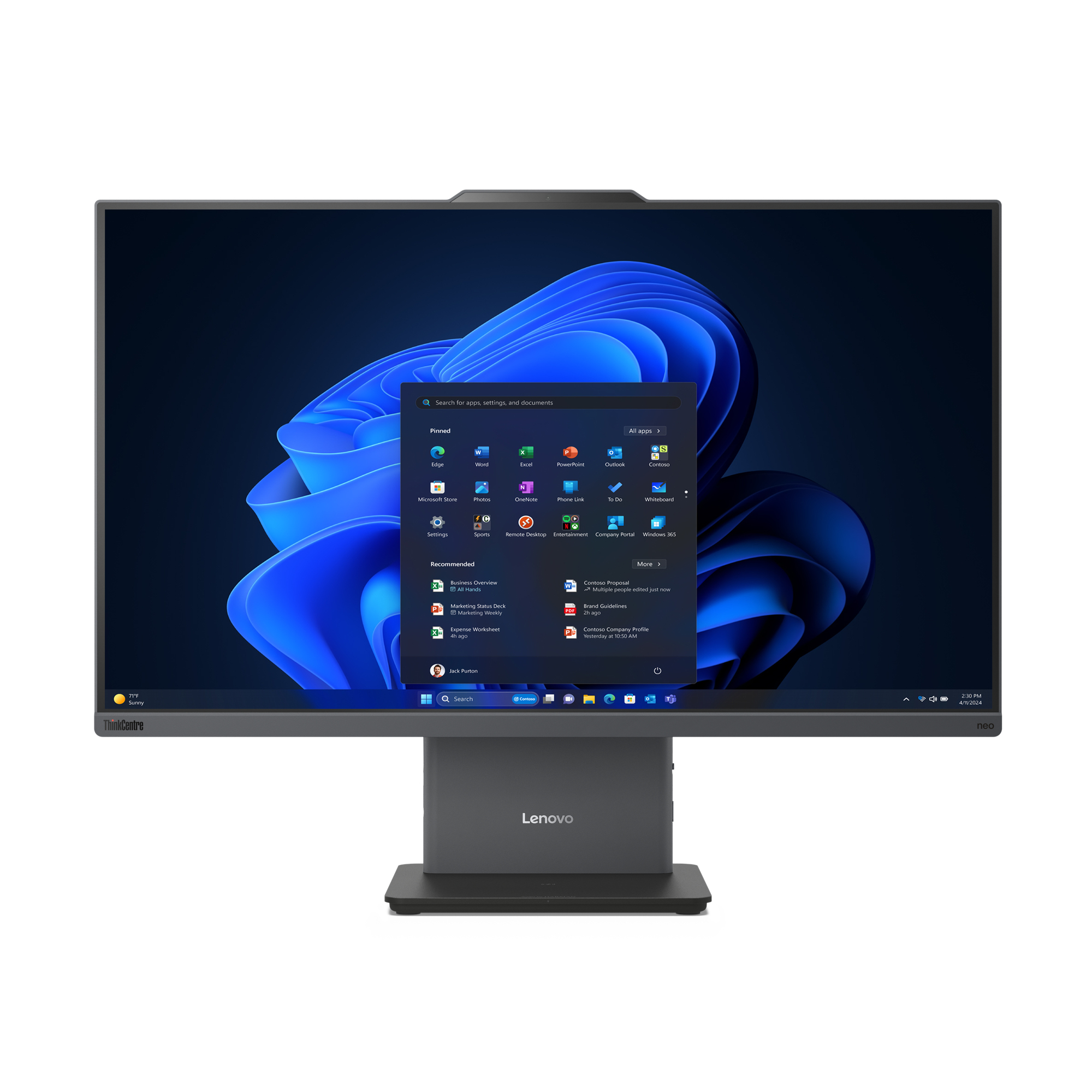 Lenovo ThinkCentre neo 55a 24 Gen 6 AMD Ryzen™ 5 220 60,5 cm (23.8") 1920 x 1080 piksler Berøringsskjerm Alt-i-ett PC 16 GB DDR5-SDRAM 512 GB SSD Windows 11 Pro Wi-Fi 6 (802.11ax) Grå