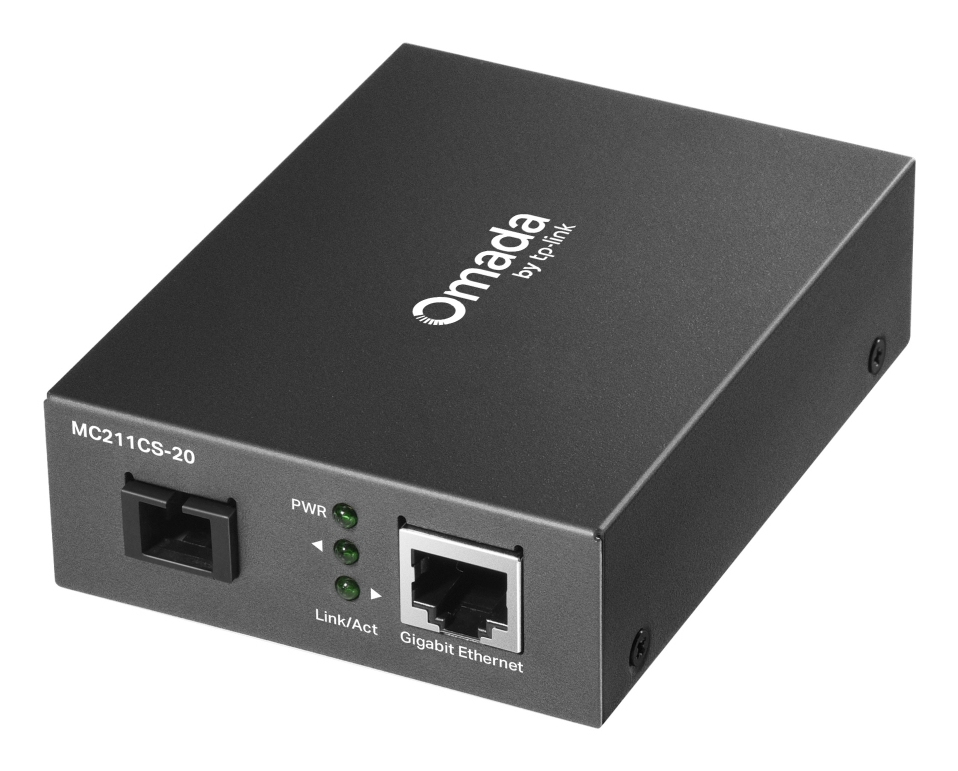 TP-Link Omada MC211CS-20 nettverksmediakonverterer 1000 Mbit/s 1310 nm Enkeltmodus Svart