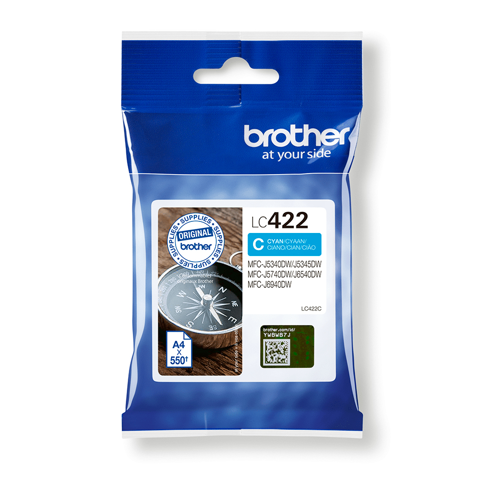Brother LC422C blekkpatron 1 stykker Original Cyan