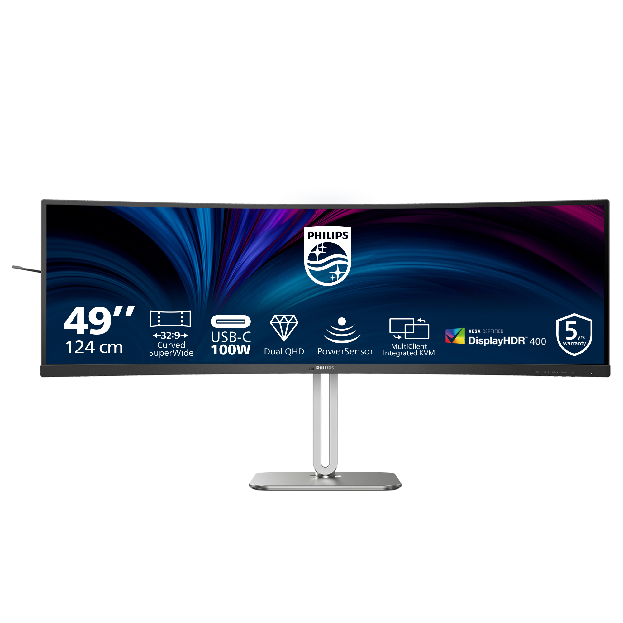 Philips 5000 series 49B2U5900C/00 PC-skjerm 124 cm (48.8") 5120 x 1440 piksler Dual QHD LCD Svart