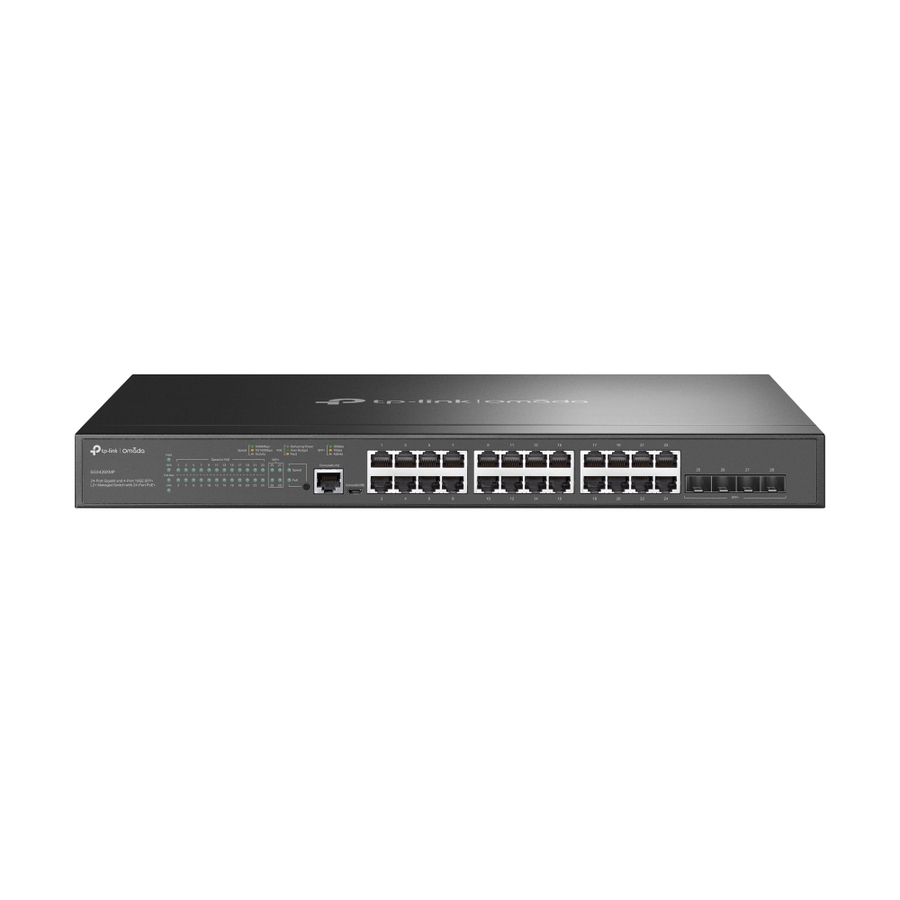TP-Link Omada SG3428XMP nettverkssvitsj Håndtert L2+ Gigabit Ethernet (10/100/1000) Strøm over Ethernet (PoE) 1U Svart
