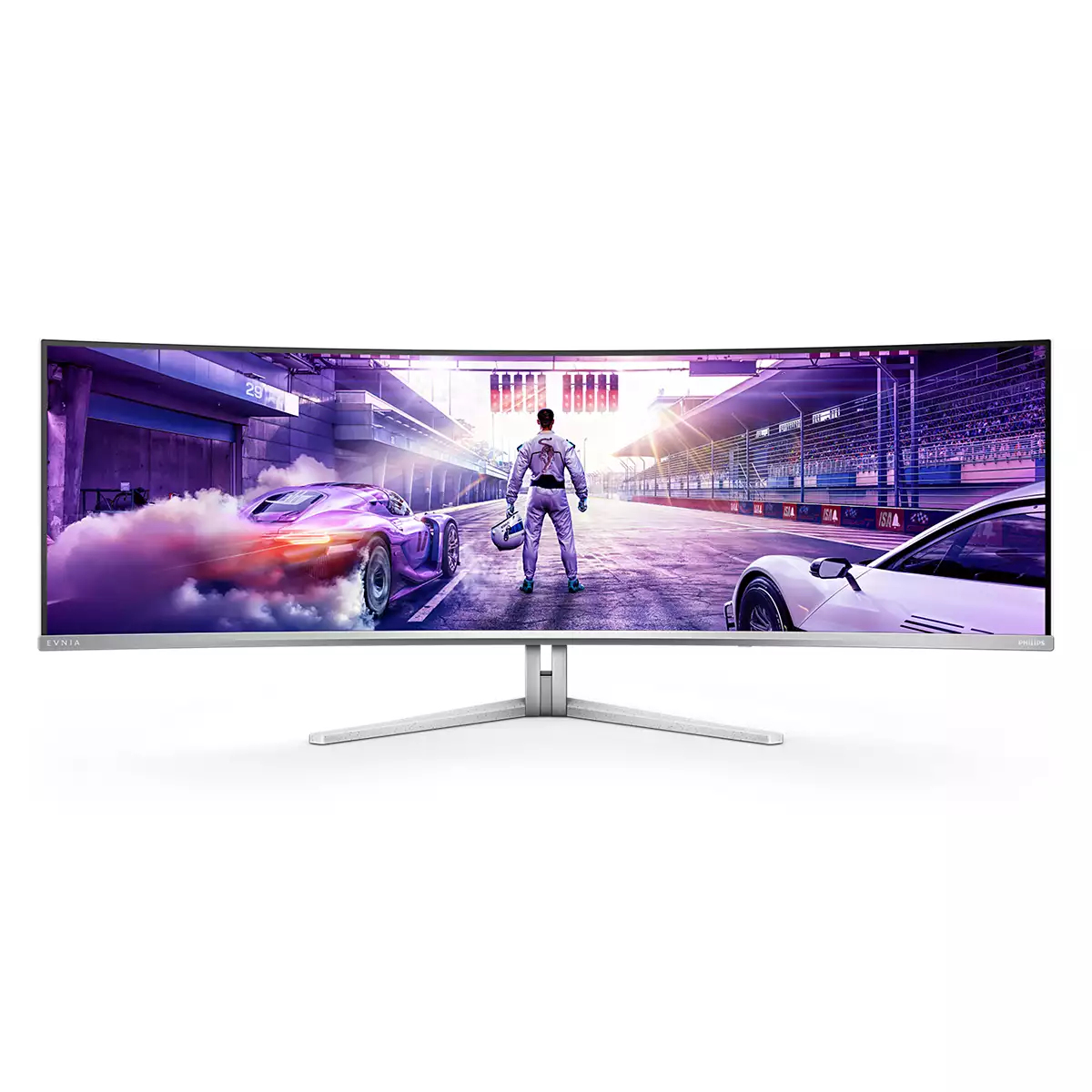 Philips Evnia 8000 49M2C8900L/00 PC-skjerm 124,2 cm (48.9") 5120 x 1440 piksler Dual QHD QD-OLED Hvit