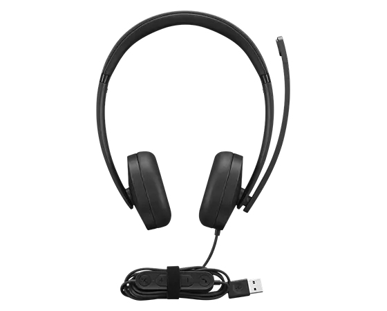 Lenovo 4XD1P83425 hodetelefon og headsett Hodesett Koblet med ledninger (ikke trådløs) Hodebånd Samtaler/musikk USB Type-A Svart