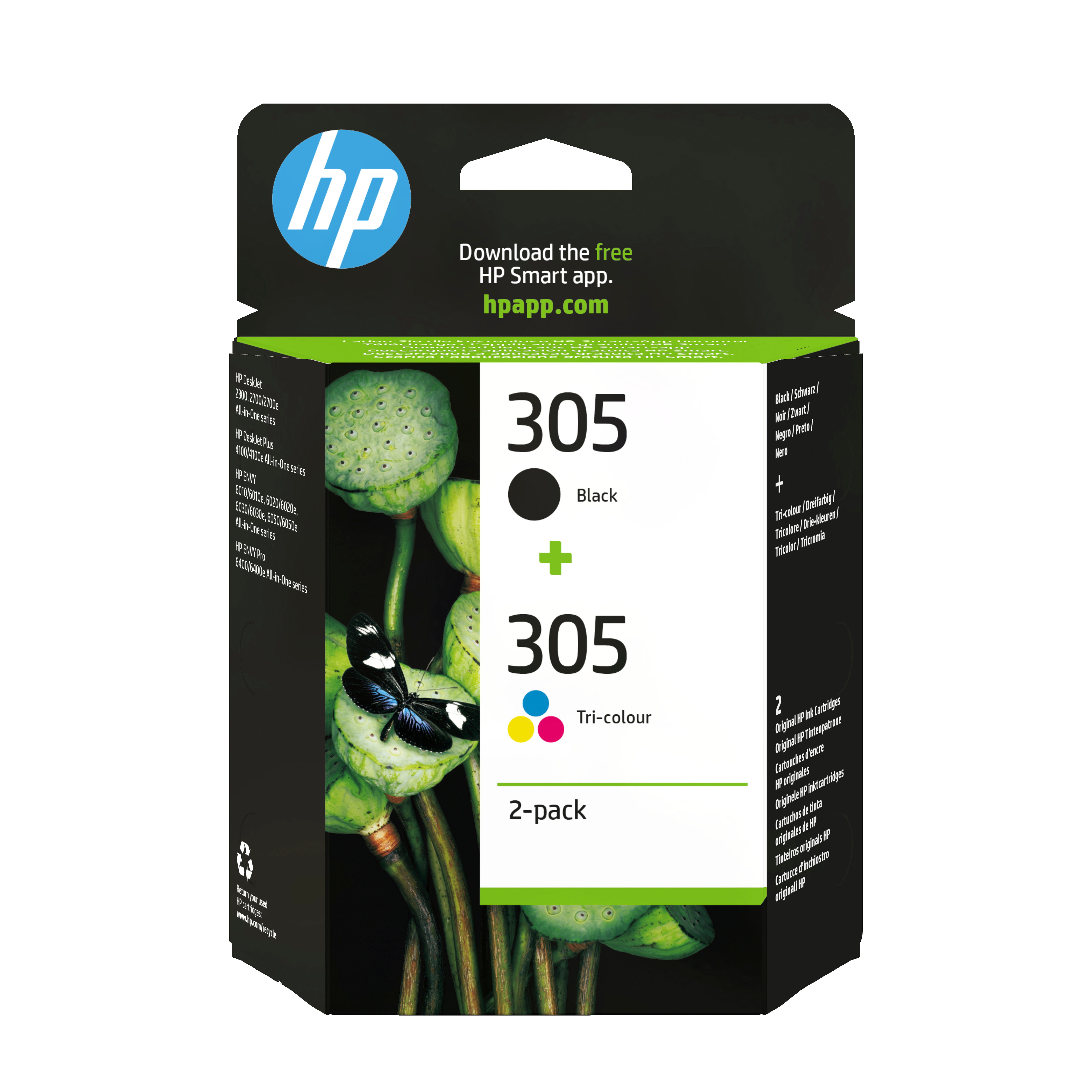 HP 305 originalt blekkpatron i tre farger / svart
