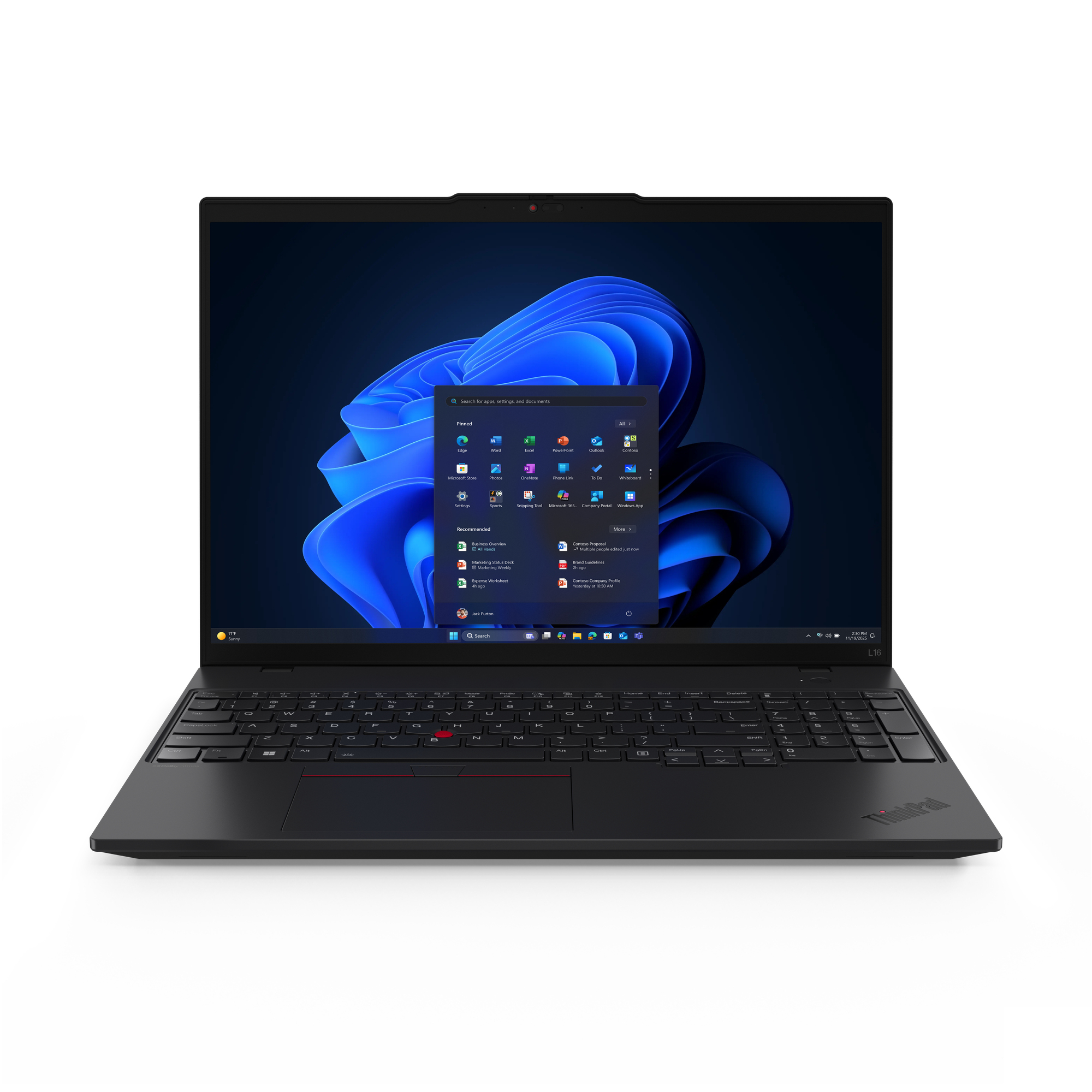 Lenovo ThinkPad L16 Gen 2 (AMD) AMD Ryzen™ 7 PRO 250 Laptop 40,6 cm (16") WUXGA 16 GB DDR5-SDRAM 512 GB SSD Wi-Fi 7 (802.11be) Windows 11 Pro Svart Nordisk