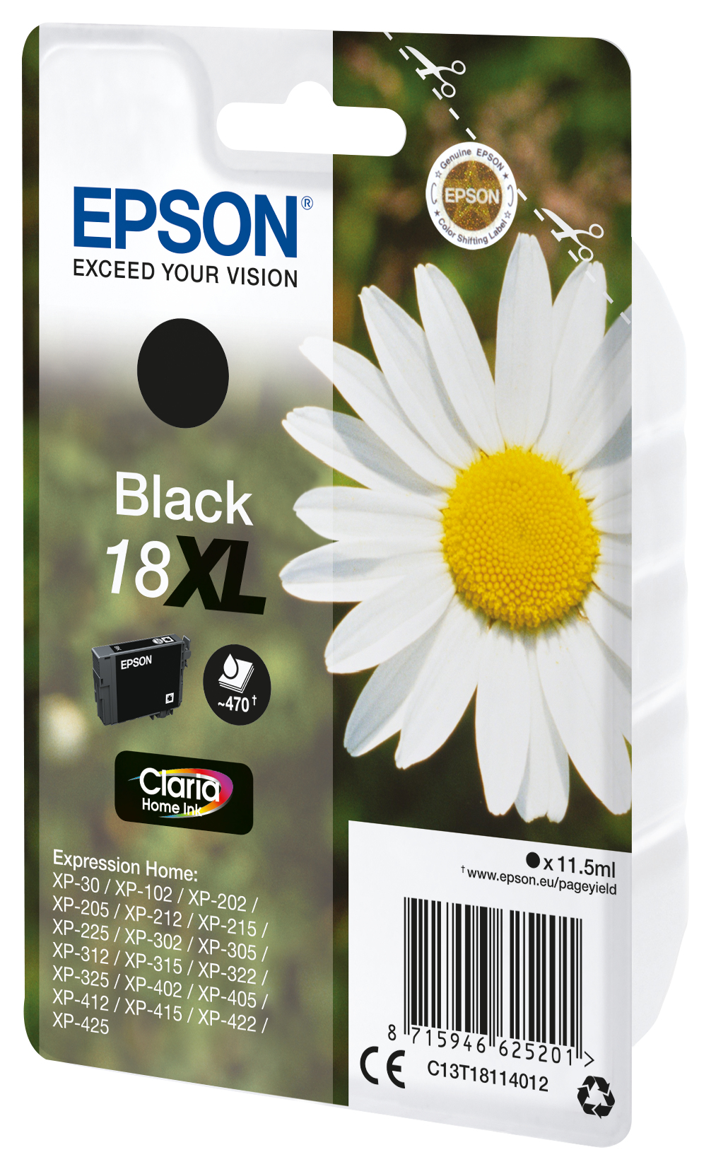Epson Daisy 18XL Prestekrage Claria Home enkeltpakning sort blekk