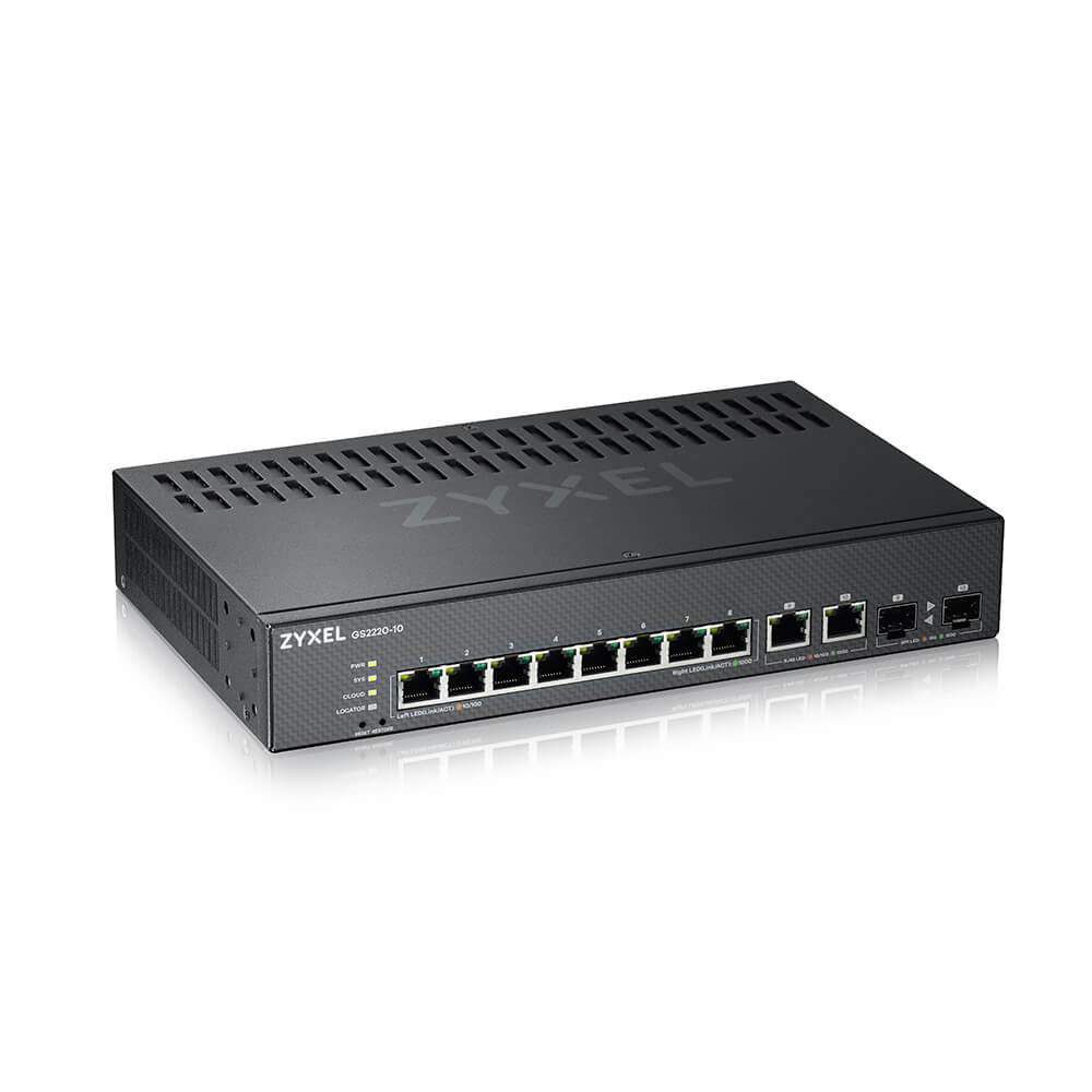 Zyxel GS2220-10-EU0101F nettverkssvitsj Håndtert L2 Gigabit Ethernet (10/100/1000) Svart
