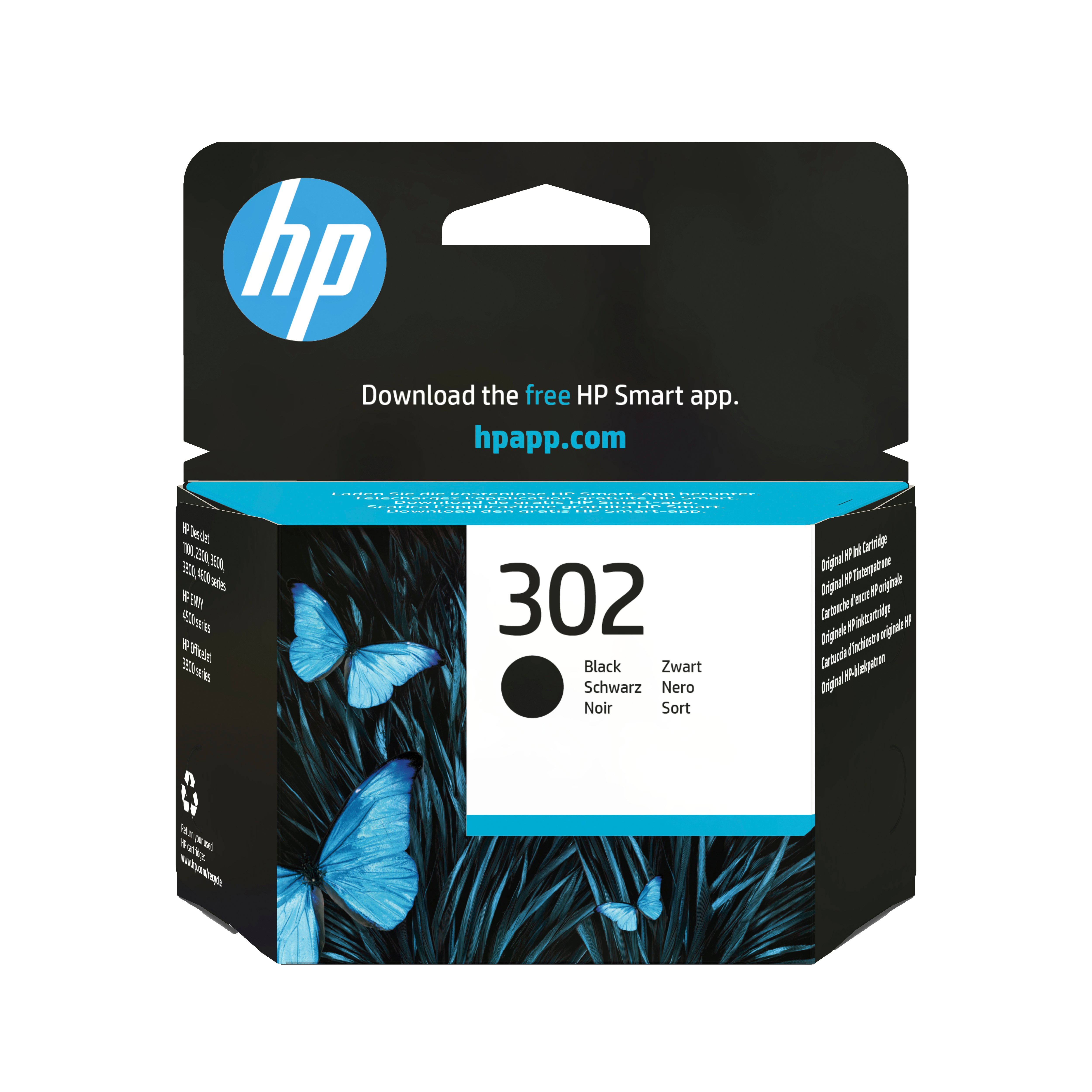 HP 302 svart original blekkpatron