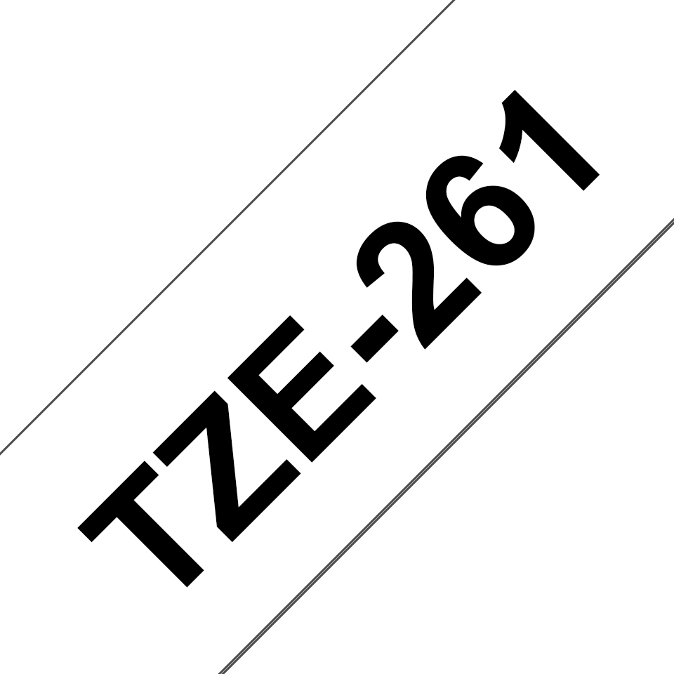 Brother TZE-261 etikettlagingsbånd Svart på hvitt TZ