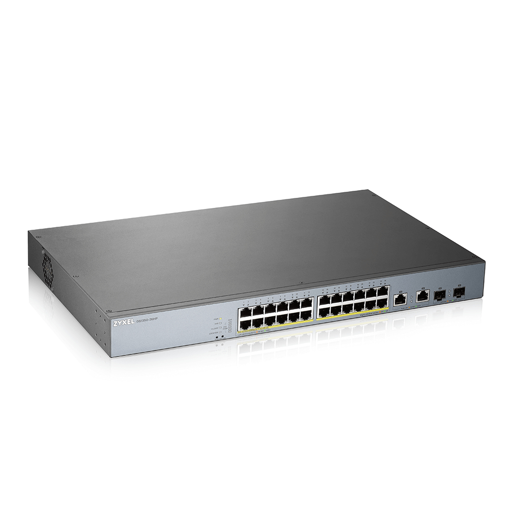 Zyxel GS1350-26HP-EU0101F nettverkssvitsj Håndtert L2 Gigabit Ethernet (10/100/1000) Strøm over Ethernet (PoE) Grå