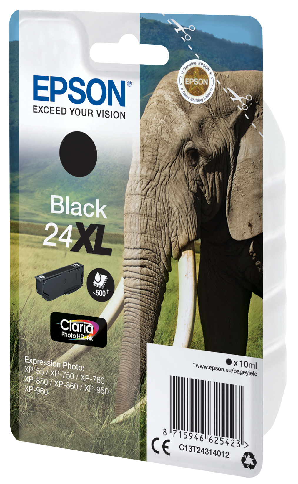 Epson Elephant 24XL Elefant Claria Photo HD enkeltpakning sort blekk