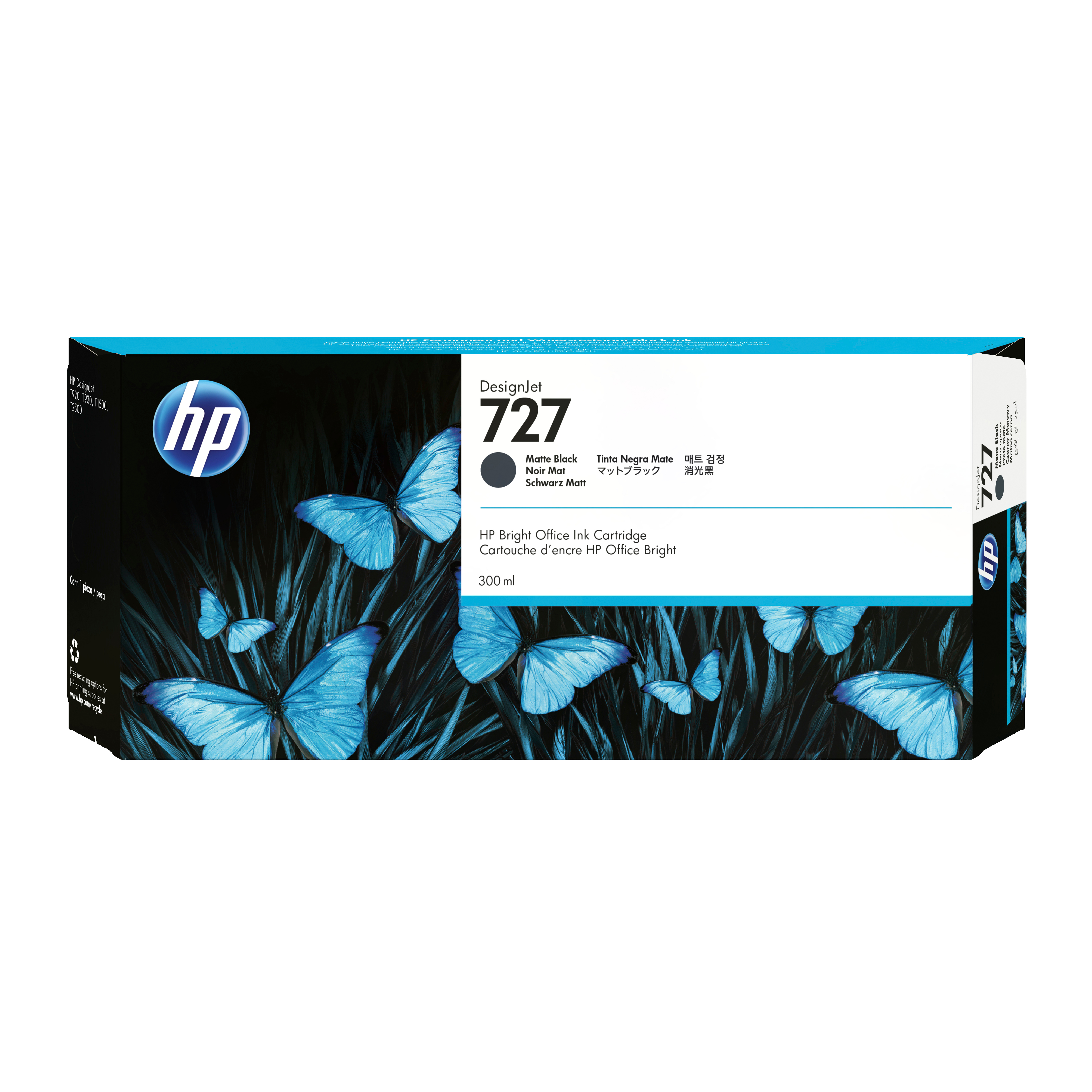 HP 727 300 ml matt svart DesignJet-blekkpatron