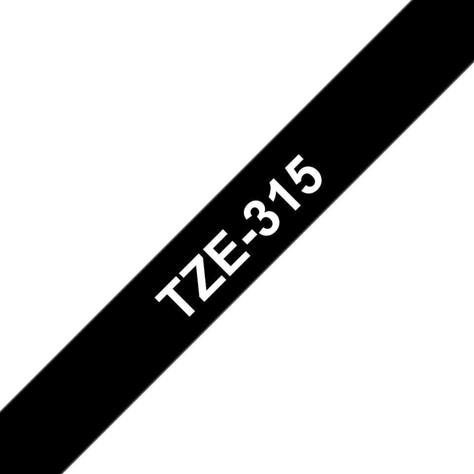 Brother TZE315 etikettlagingsbånd Hvitt på svart TZe