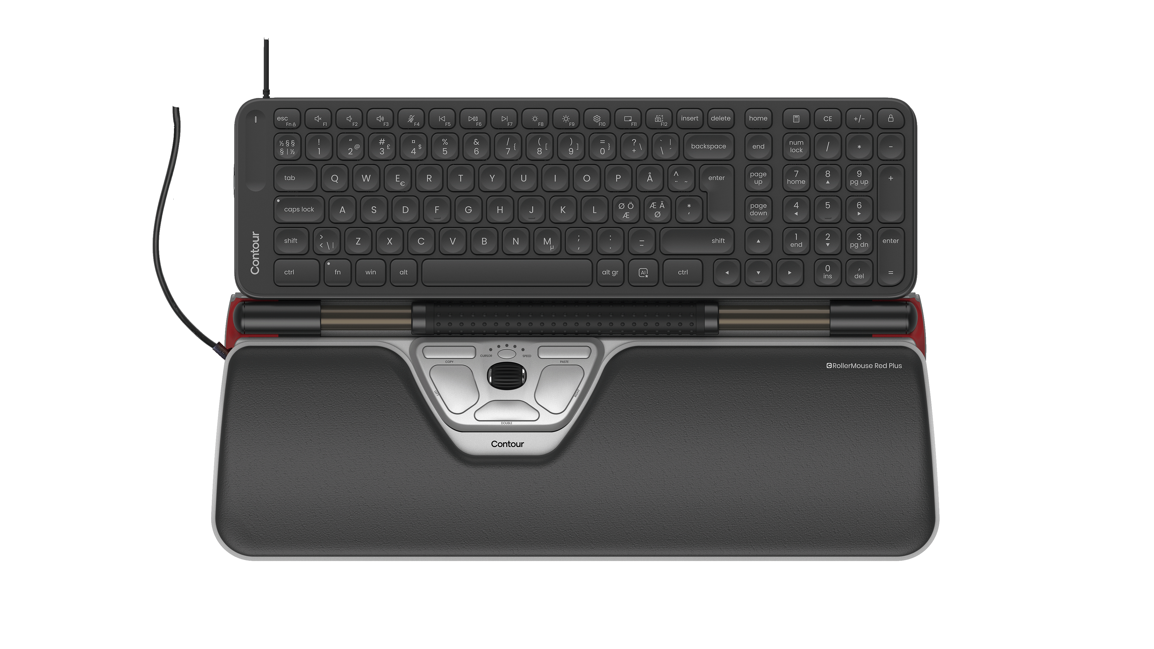Contour Design Contour RollerMouse Red Plus & Balance Medium-størrelse tastatur kombo, kablet, PN oppsett