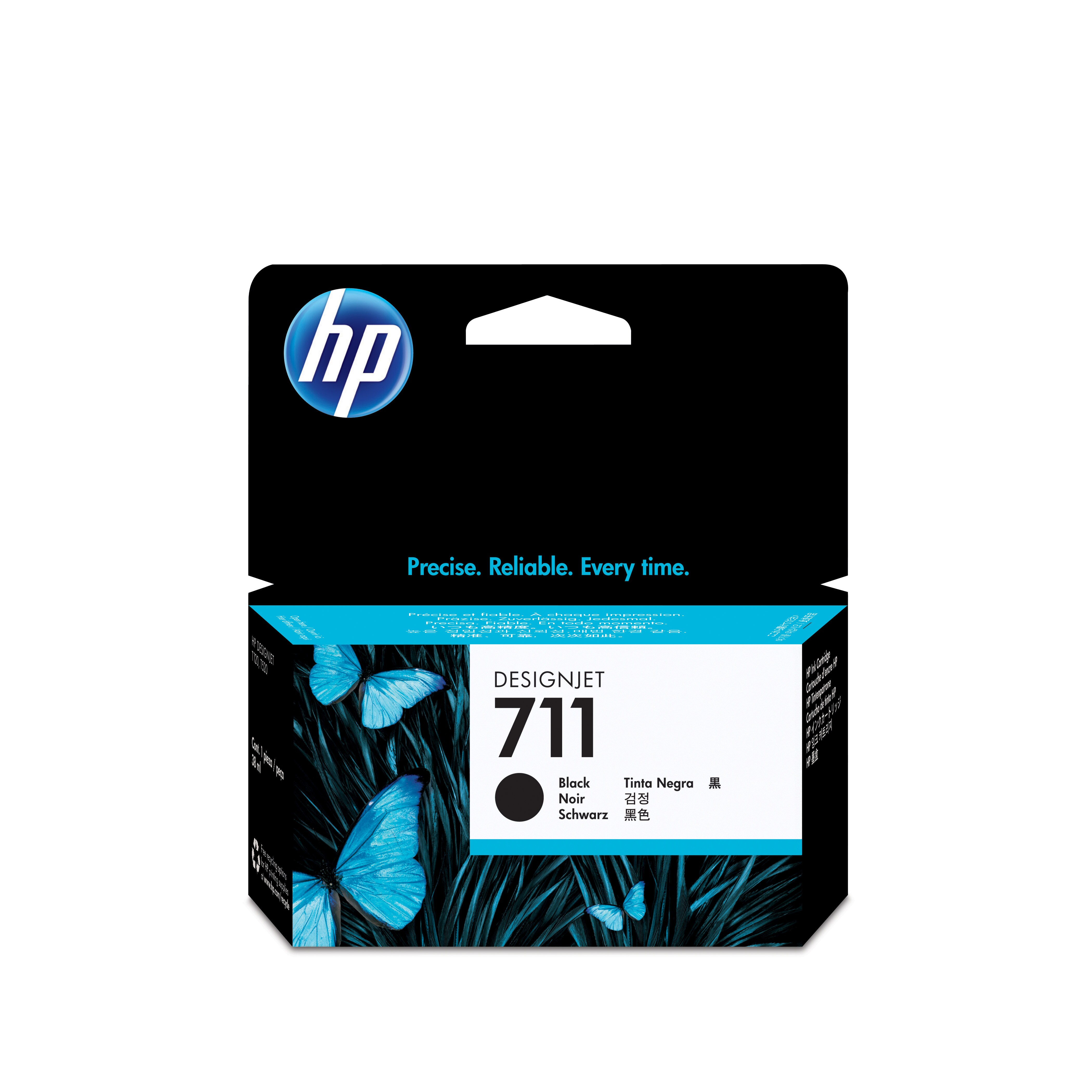 HP 711 38 ml svart DesignJet-blekkpatron