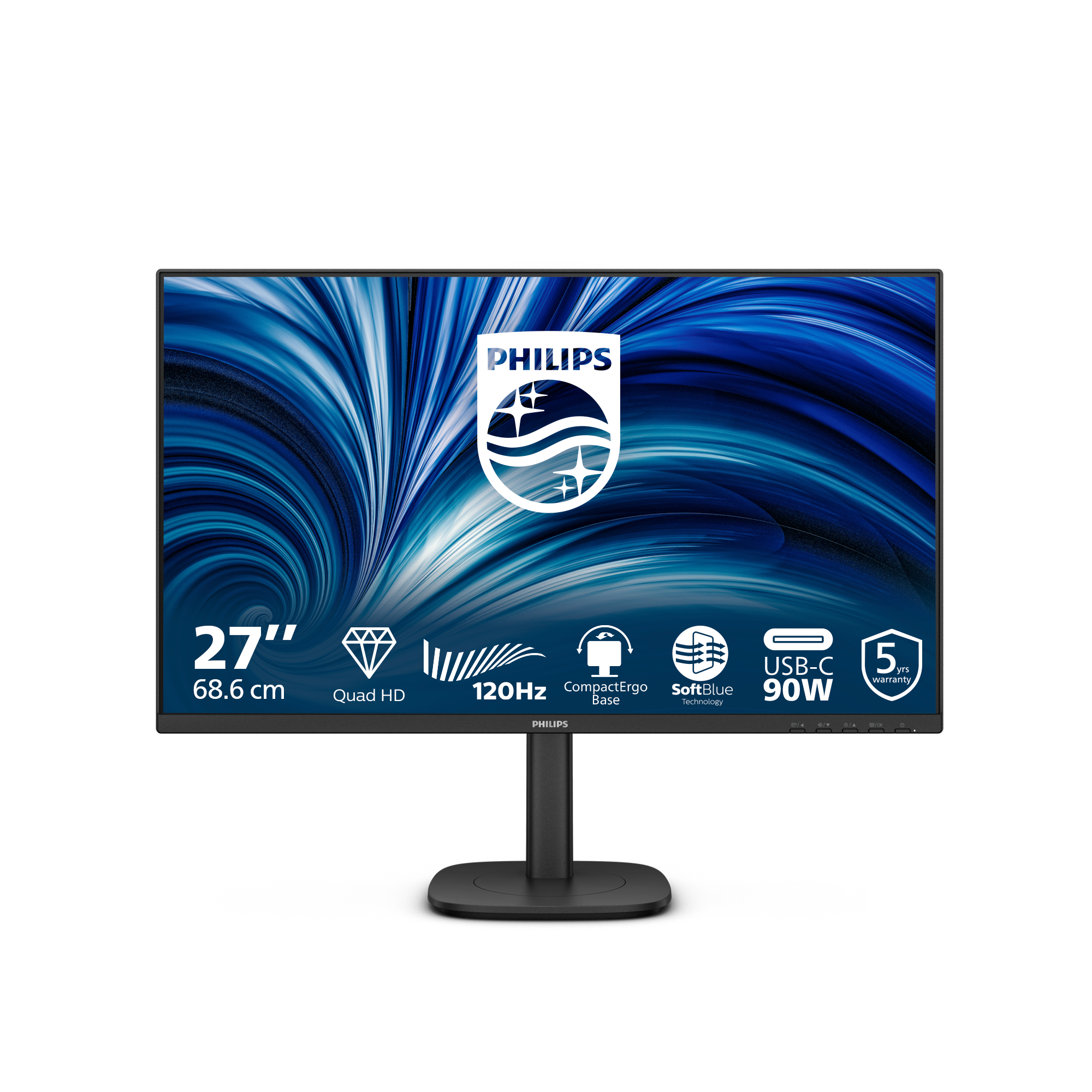 Philips 3000 series 27B2U3601/00 PC-skjerm 68,6 cm (27") 2560 x 1440 piksler Quad HD LCD Svart