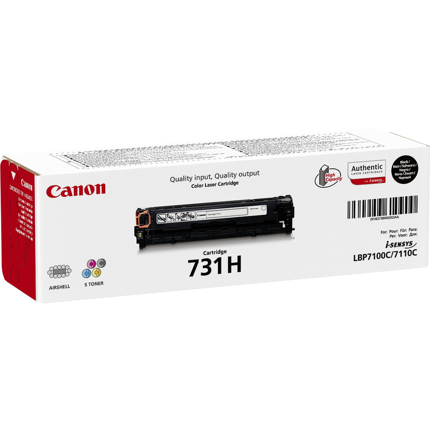 Canon 731H tonerpatron 1 stykker Original Svart