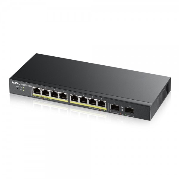 Zyxel GS1900-8HP v3 PoE Håndtert L2 Gigabit Ethernet (10/100/1000) Strøm over Ethernet (PoE) Svart