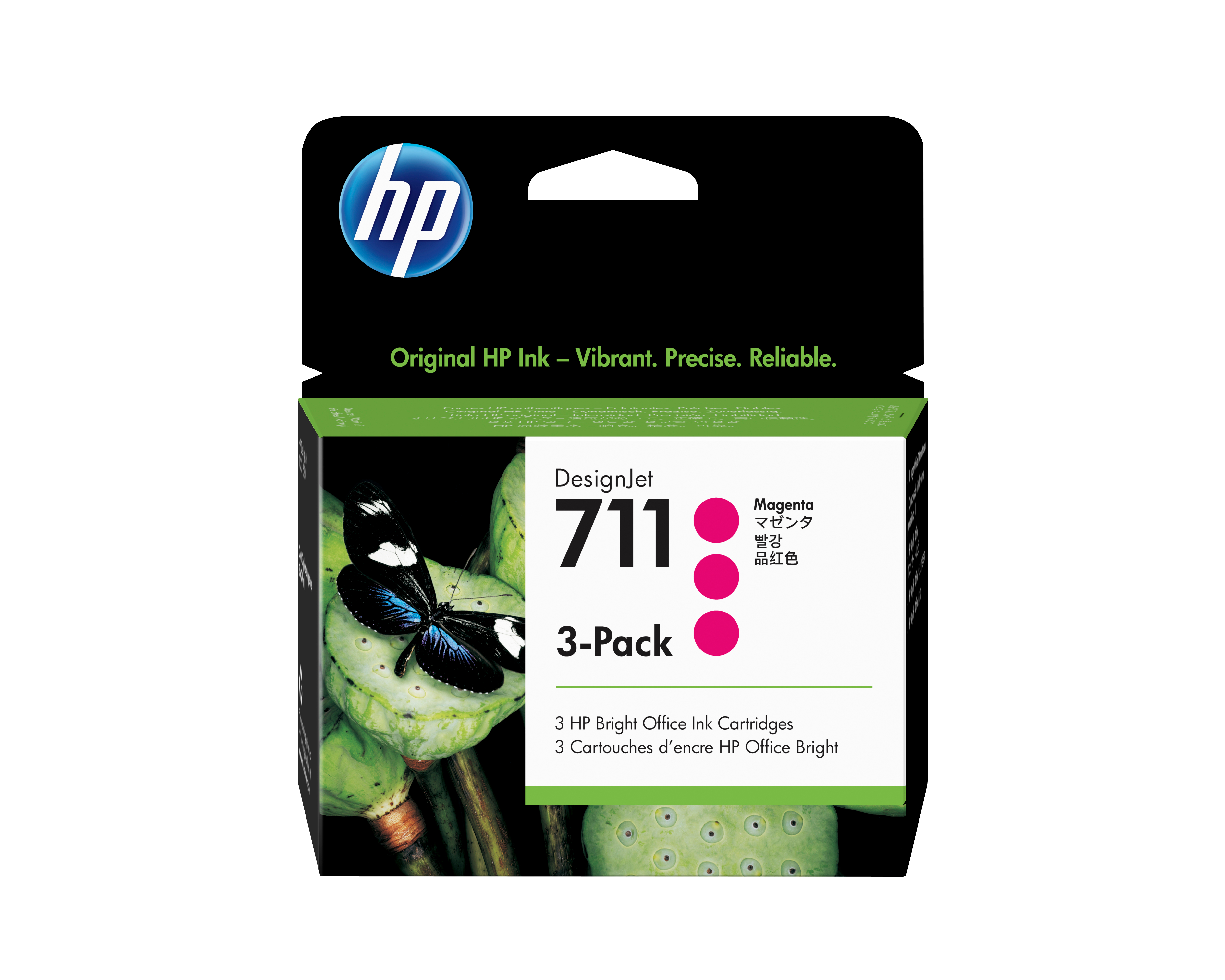 HP 711 29 ml 3-pakning magenta DesignJet-blekkpatroner
