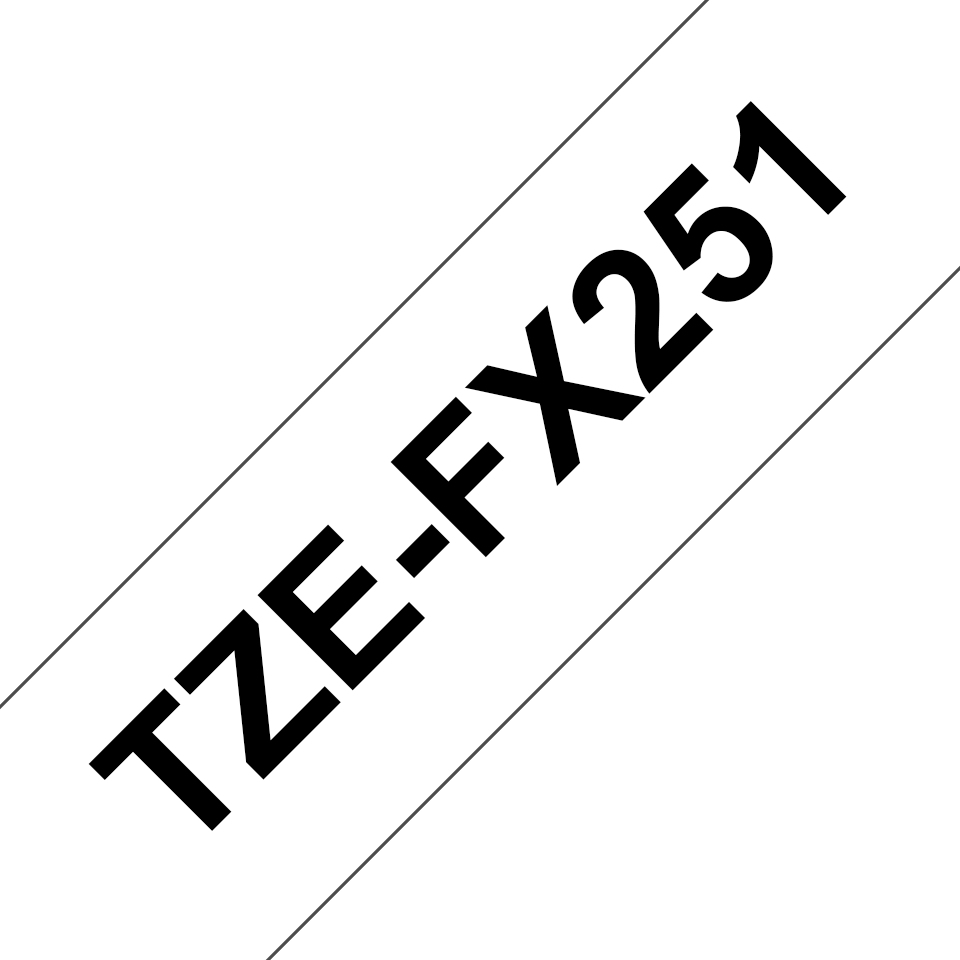 Brother TZE-FX251 etikettlagingsbånd Svart på hvitt