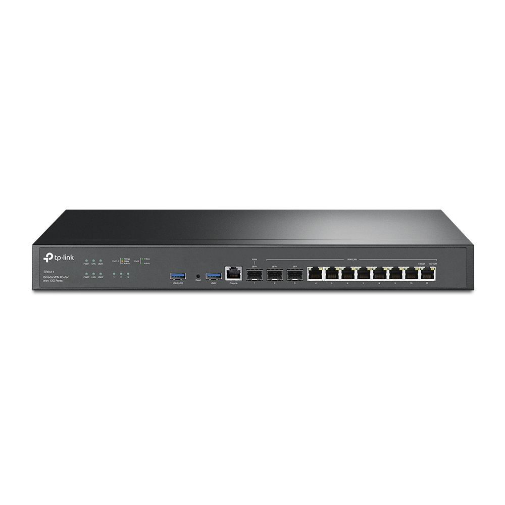TP-Link Omada ER8411 Kabelruter Gigabit Ethernet Svart