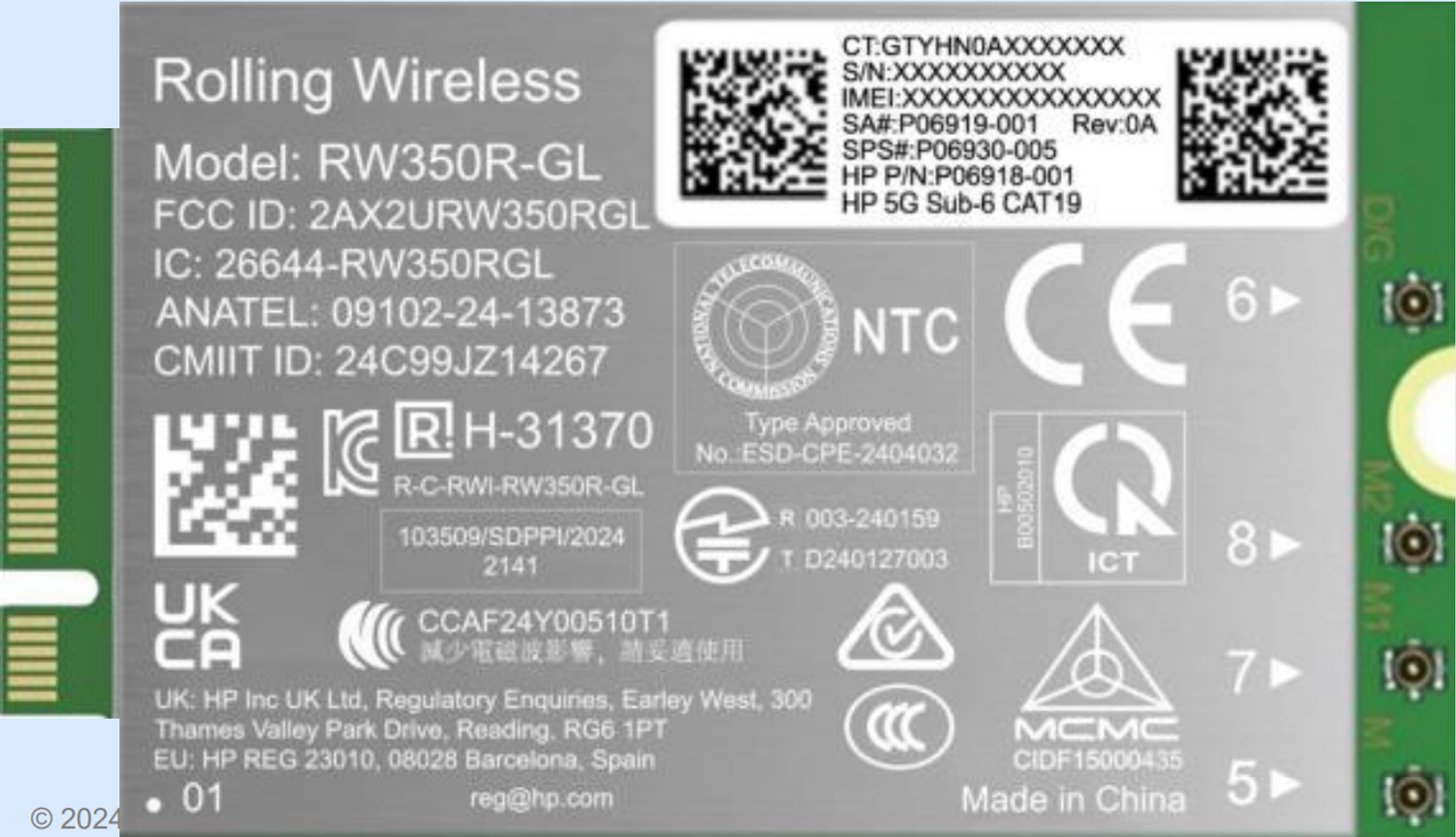 HP 5G Sub-6 WWAN grensesnittkort/-adapter Intern