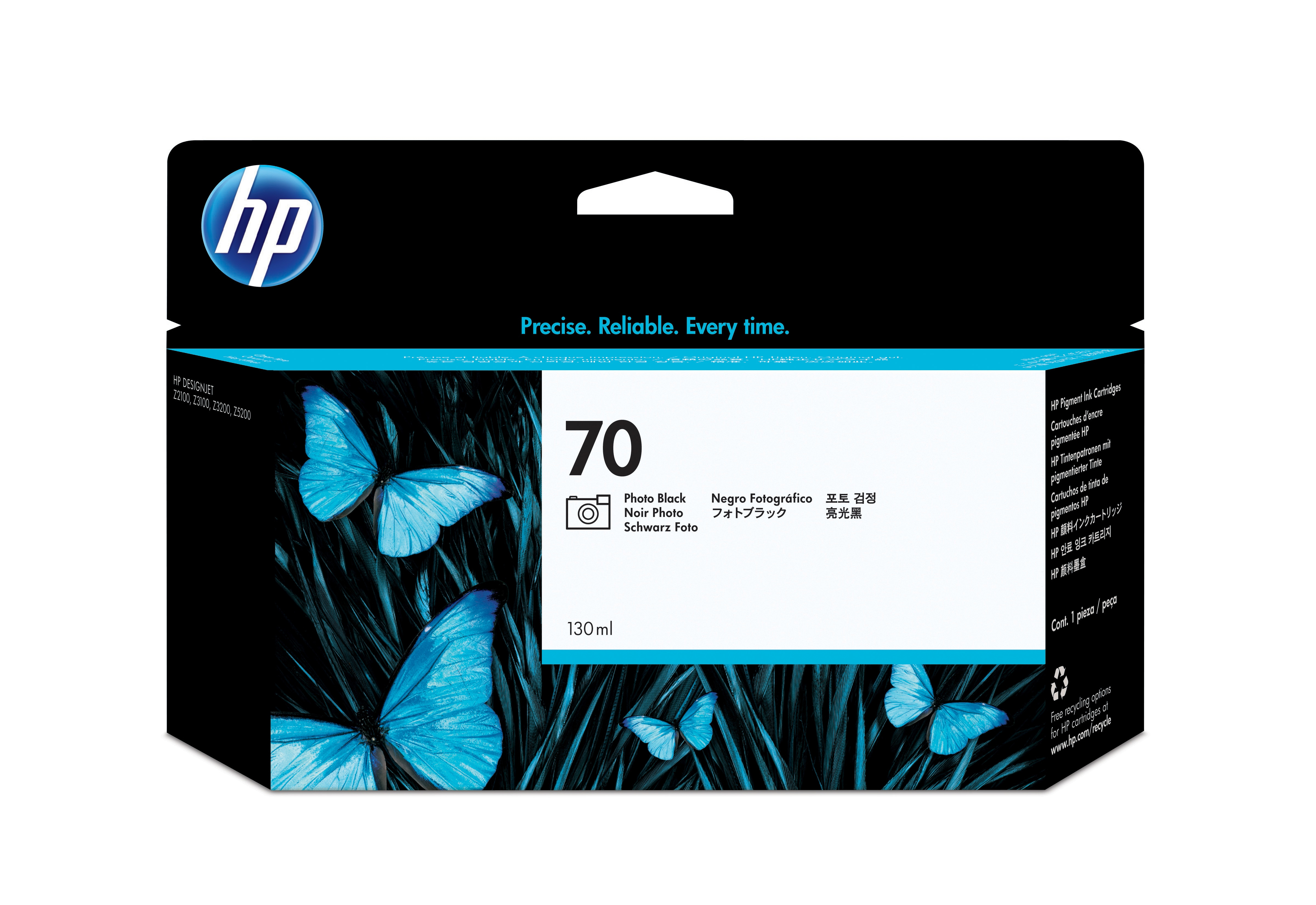HP 70 130 ml foto svart DesignJet-blekkpatron
