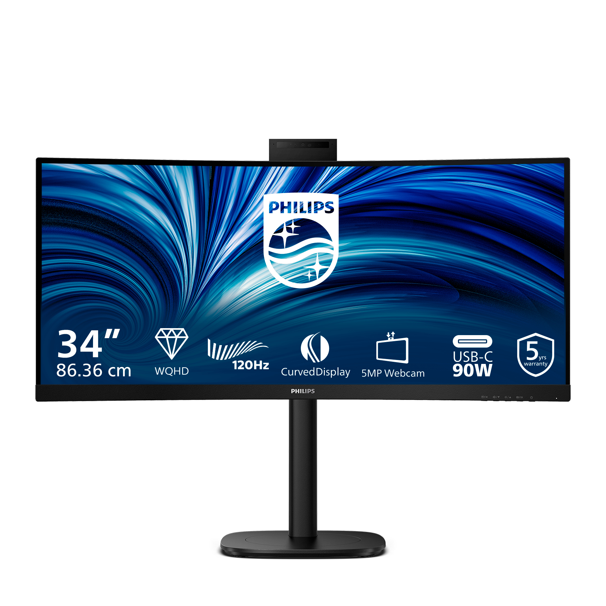 Philips 3000 series 34B2U3600CH/00 PC-skjerm 86,4 cm (34") 3440 x 1440 piksler Wide Quad HD LCD Svart